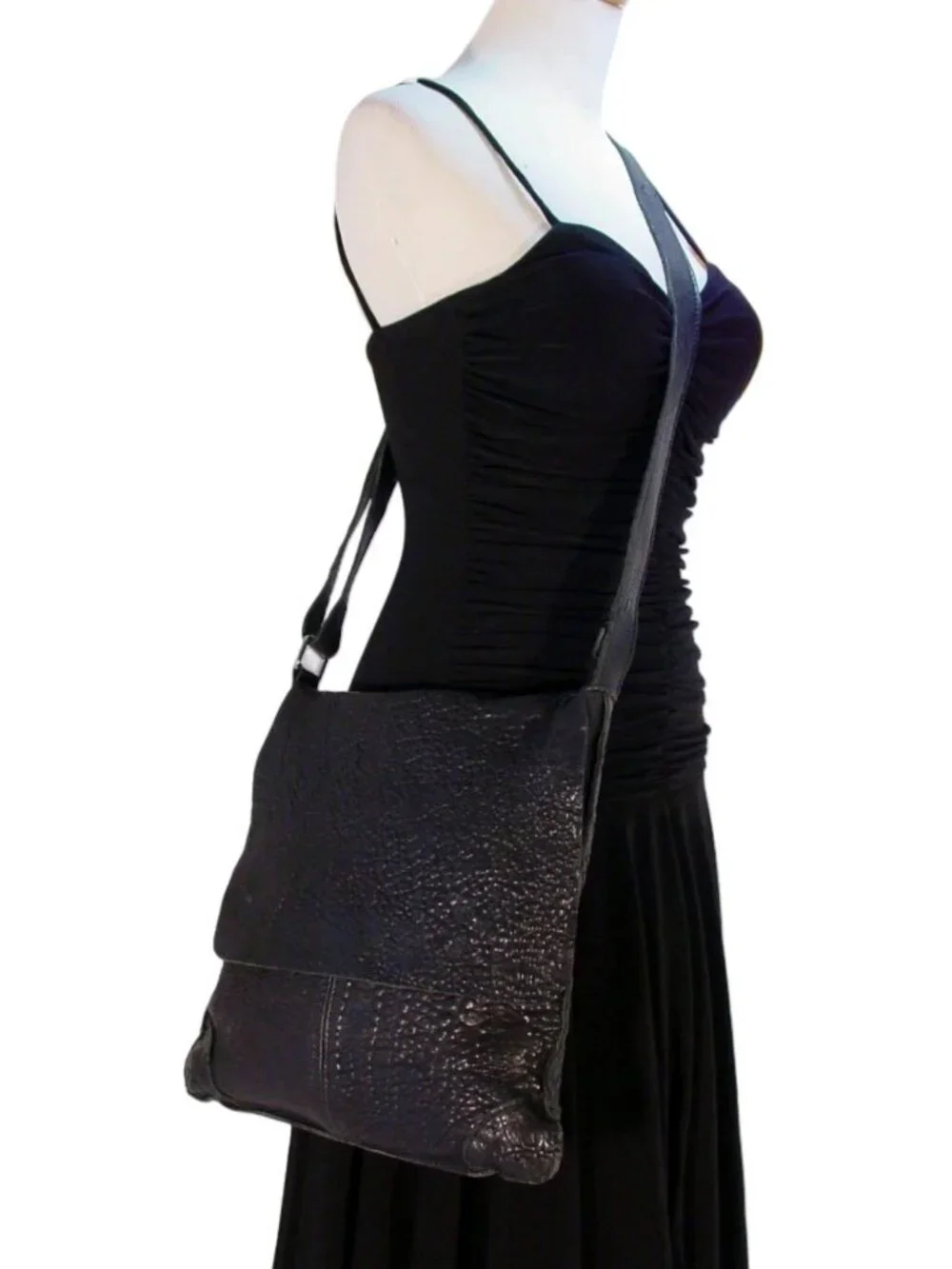 MAXON COLLECTION $249 Texas Nappa Leather Messenger Crossbody Bag -Made in ITALY - Picture 1 of 9